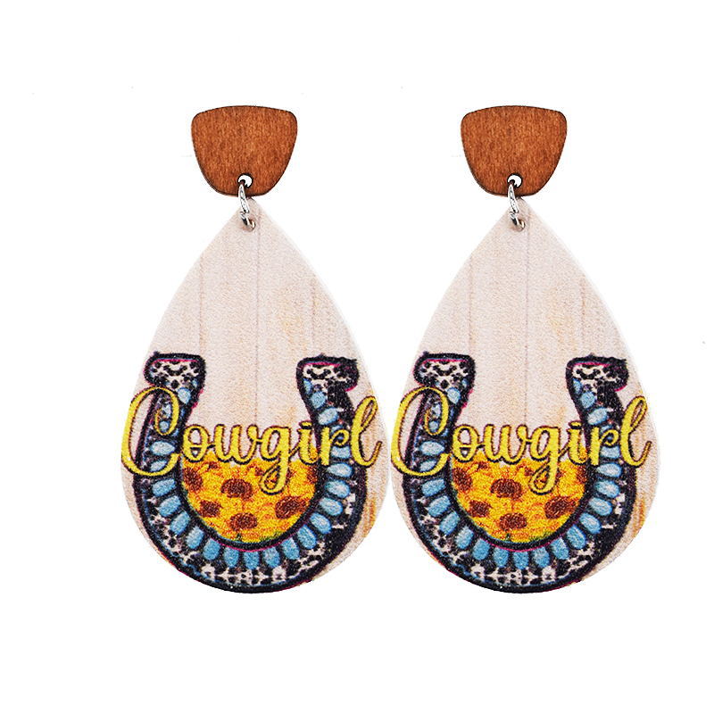 Wholesale Bohemian Western Cowboy Leather Earrings